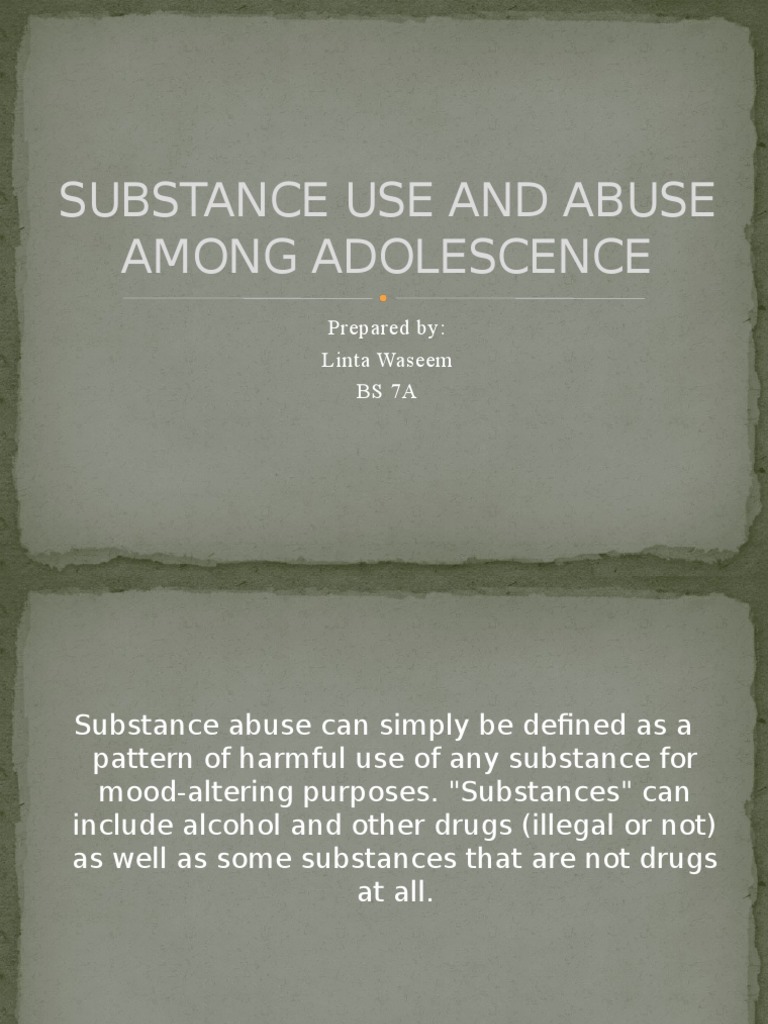 Adolescent Substance Abuse Study Insights | PDF | Substance Abuse ...