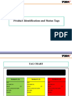 Product Identification and Status Tag Chart