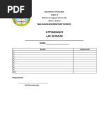 Attendance Lac Session: - Date