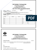 Calibration Uv Visual Spectrophotometer