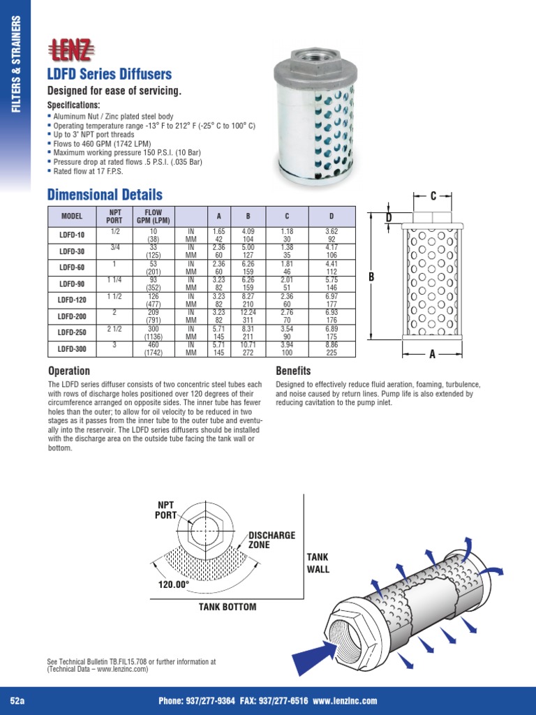 LDFD Hydraulic Reservoir Diffusers | PDF | Fluid Dynamics | Applied And ...
