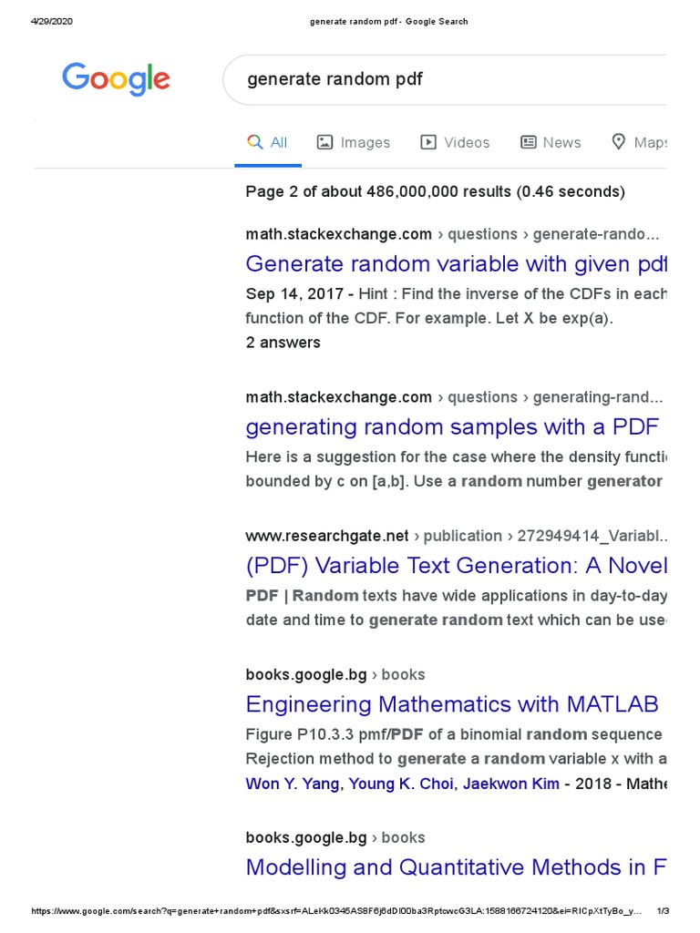 Generate random PDF samples | PDF