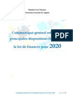 Communiqué DGI Sur Les Dispositions Fiscales LF2020