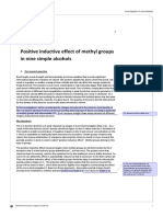 Positive Inductive Effect of Methyl Groups in Nine Simple Alcohols