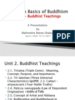 Section A Basics of Buddhism: Unit 2-Buddhist Teachings