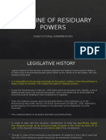 RESIDUARY POWERS AND CONSTITUTIONAL INTERPRETATION