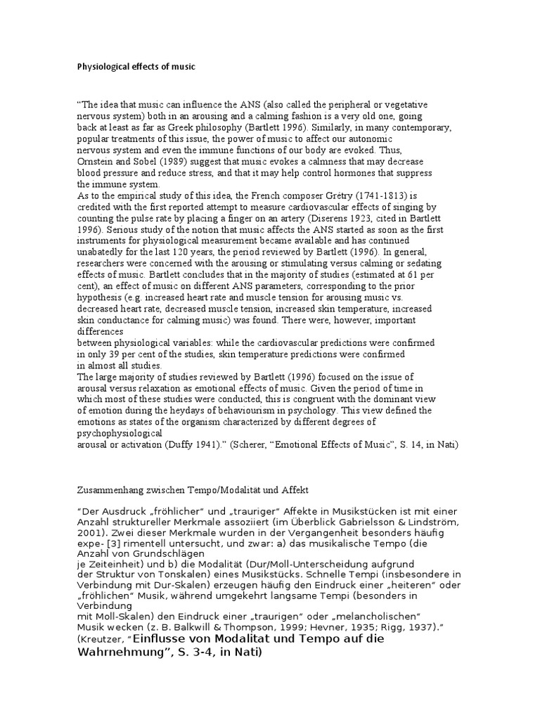 Physiological Effects Of Music Pdf Heart Rate Circulatory System