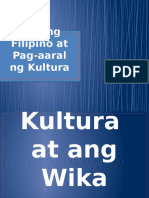 Sitwasyong Pangwika Sa Pilipinas (Wikang Filipino at Pag-Aaral NG Kultura)