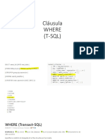 WHERE - 1.1 Predicados y Operadores de Comparación SQL Server