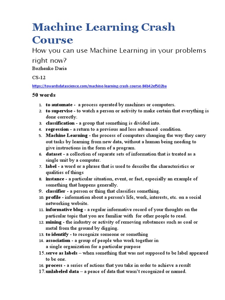 Machine Learning Crash Course: How You Can Use Machine Learning in Your ...
