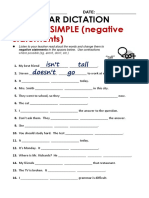 Grammar Dictation Present Simple Negative Statements