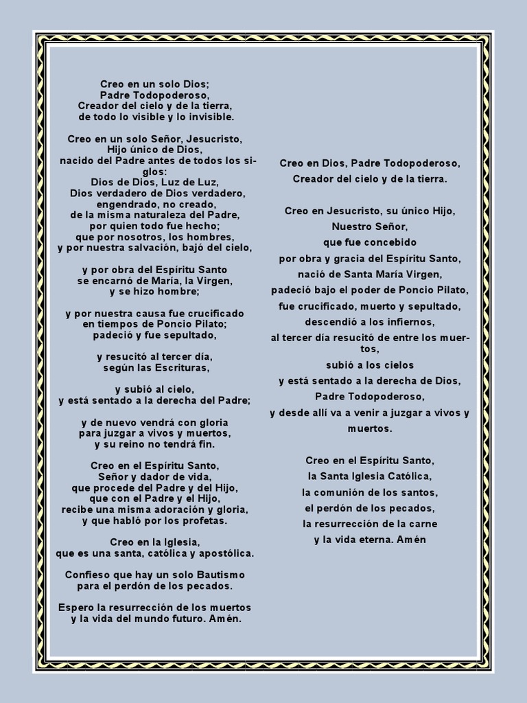 Credo Español | PDF | espíritu Santo | María, madre de Jesús