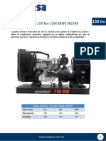 Planta Eléctrica 150 KW (180 BHP) M1508: Operación Emergencia Continuo