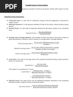 Variable Load On Power Station