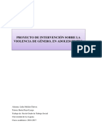 Proyecto de Intervencion Sobre La Violencia de Genero en Adolescentes PDF