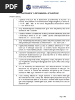 Midterm Assignment 2 - Motion Along A Straight Line: Page 1 of 3