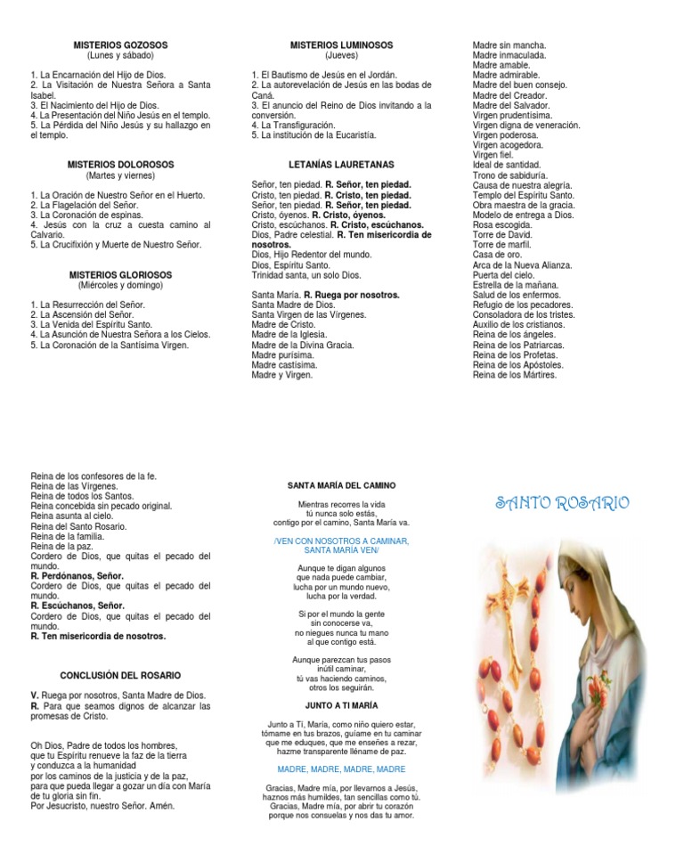 Letanías del Santo Rosario Completo | PDF | María, madre de Jesús ...