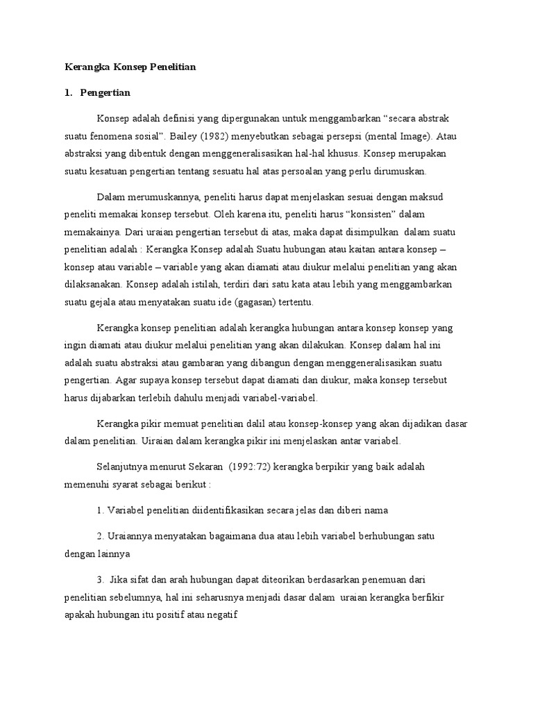 Kerangka Konsep Penelitian | PDF