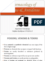Pharmacology of Poisons & Antidotes 9 Nop 2018