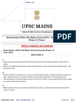 UPSC IAS MAINS EXAM 2019 - ETHICS PAPER QUESTIONS