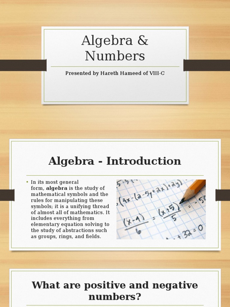 Algebra & Numbers (Math Project | PDF | Fraction (Mathematics) | Numbers