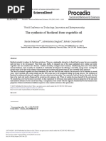 The Synthesis of Biodiesel From Vegetable Oil