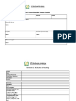 GT Northeast Academy: ME Form 01 Lesson Observation Summary Template