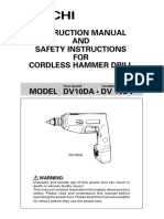 Instruction Manual AND Safety Instructions FOR Cordless Hammer Drill