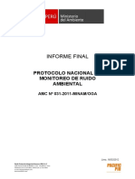 Informe Final: Protocolo Nacional de Monitoreo de Ruido Ambiental