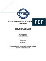 International Institute of Hotel Management Ahmedabad: Final Project Report For Food and Beverage Service