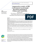 A Comparative Study of HR Involvement in Strategic Decision-Making in China and Australia