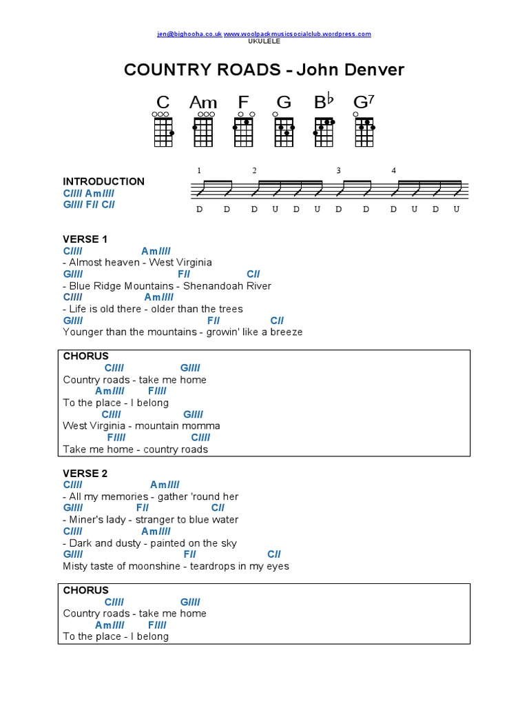 Country Roads John Denver Jen Bighooha Co Uk Musical Forms Music Theory