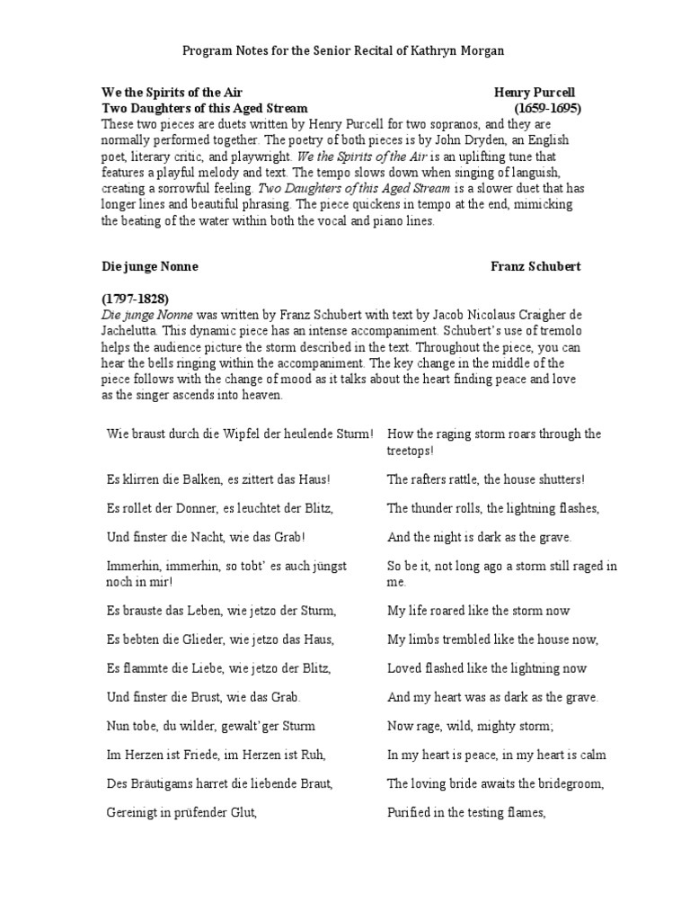 Recital Program Notes | PDF | Performing Arts | Classical Music