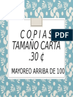 Copias Tamaño Carta .30 : Mayoreo Arriba de 100