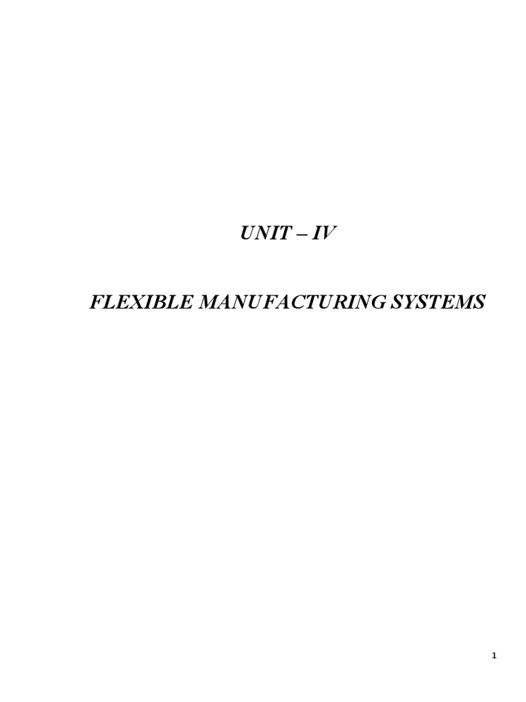 Overview of Flexible Manufacturing Systems | PDF | Automation | System