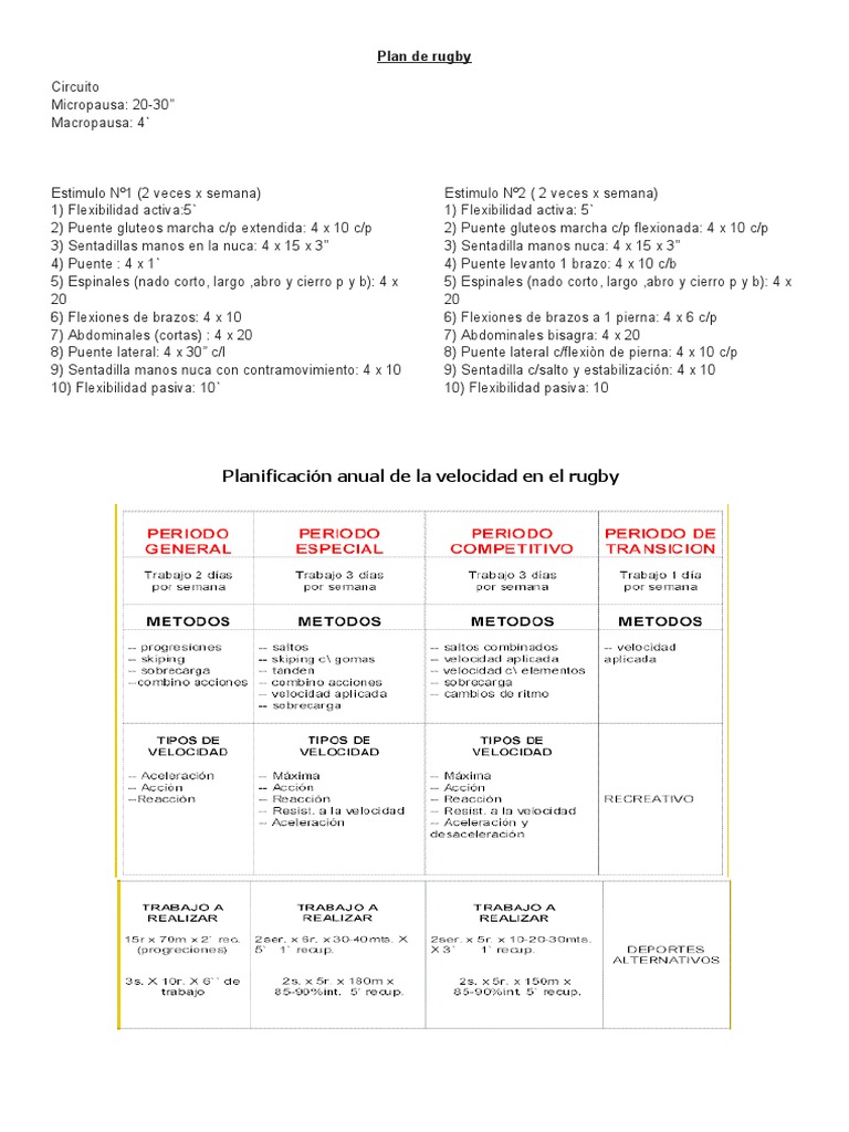 Plan de Rugby | PDF