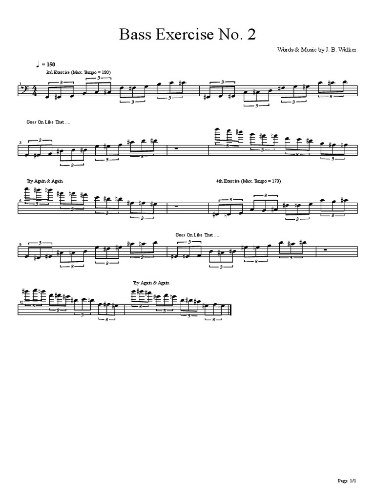 Bass Exercises Bass Exercises No 2 PDF Sound
