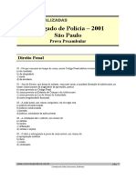 Provas realizadas para Delegado de Polícia em 2001