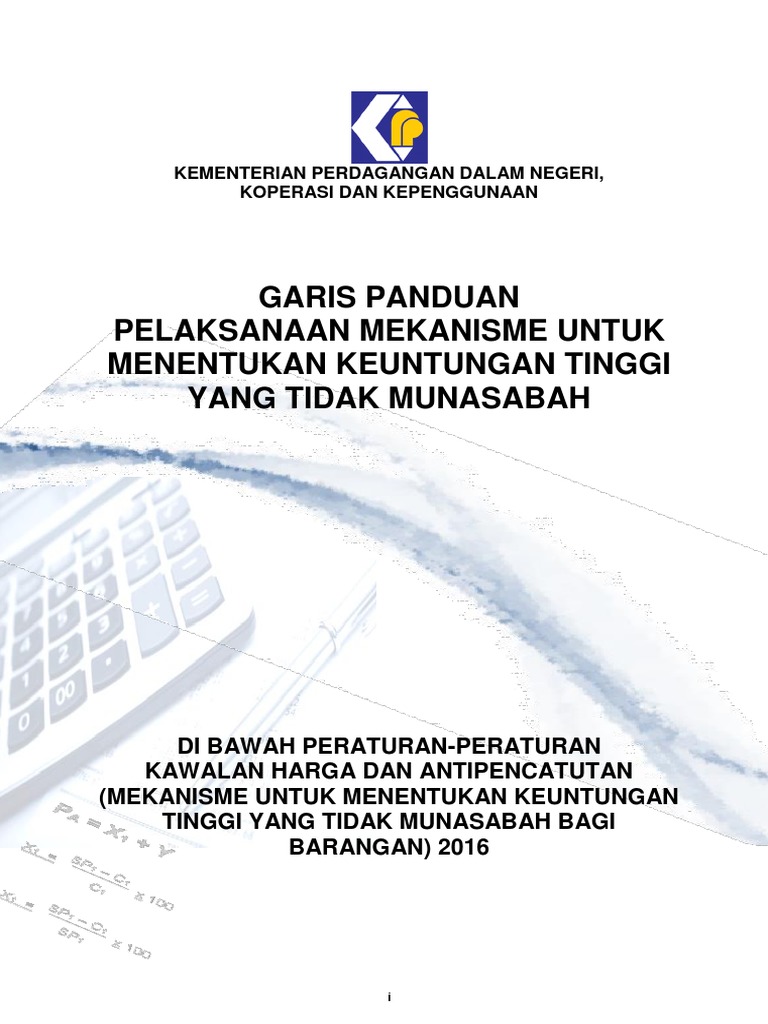 Garis Panduan Pelaksanaan Mekanisme Untuk Menentukan Keuntungan Tinggi Yang Tidak Munasabah Pdf