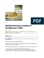 Safecontractor Fastpass Certificate: 450