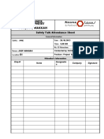 Jabal Omer Development Project, Makkah: Safety Talk Attendance Sheet