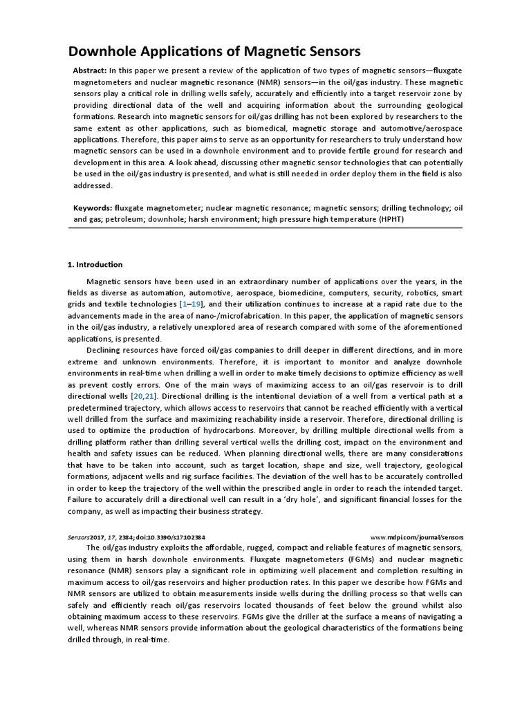 Downhole Applications of Magnetic Sensors | PDF | Nuclear Magnetic ...