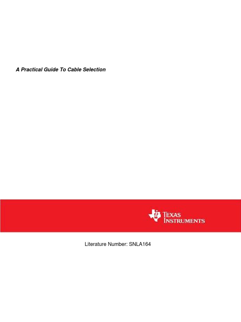 Practical Guide To Cable Selection | PDF | Electrical Connector ...