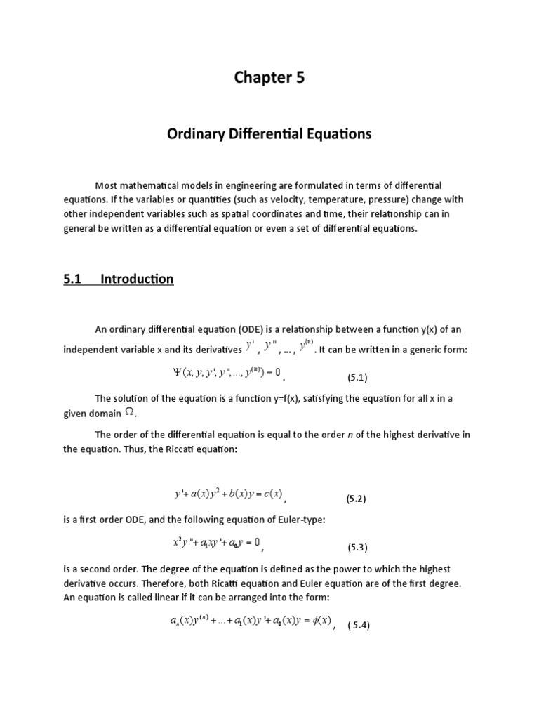 Ordinary Differential Equations: y Xyyy y | PDF | Ordinary Differential ...