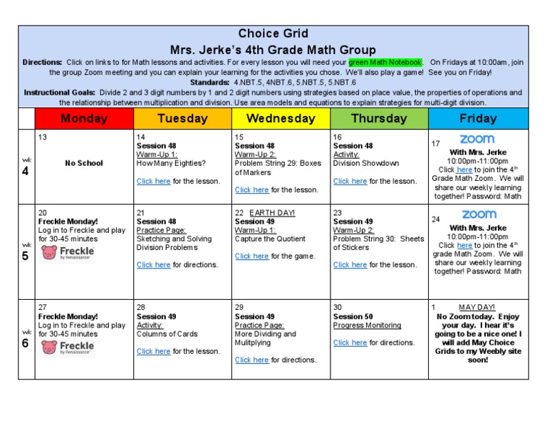 4th Grade Math Division Lessons | PDF | Teaching Mathematics | Behavior ...