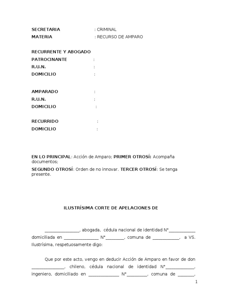 Recurso de Amparo en Costa Rica | PDF | Conceptos legales | Ley Pública