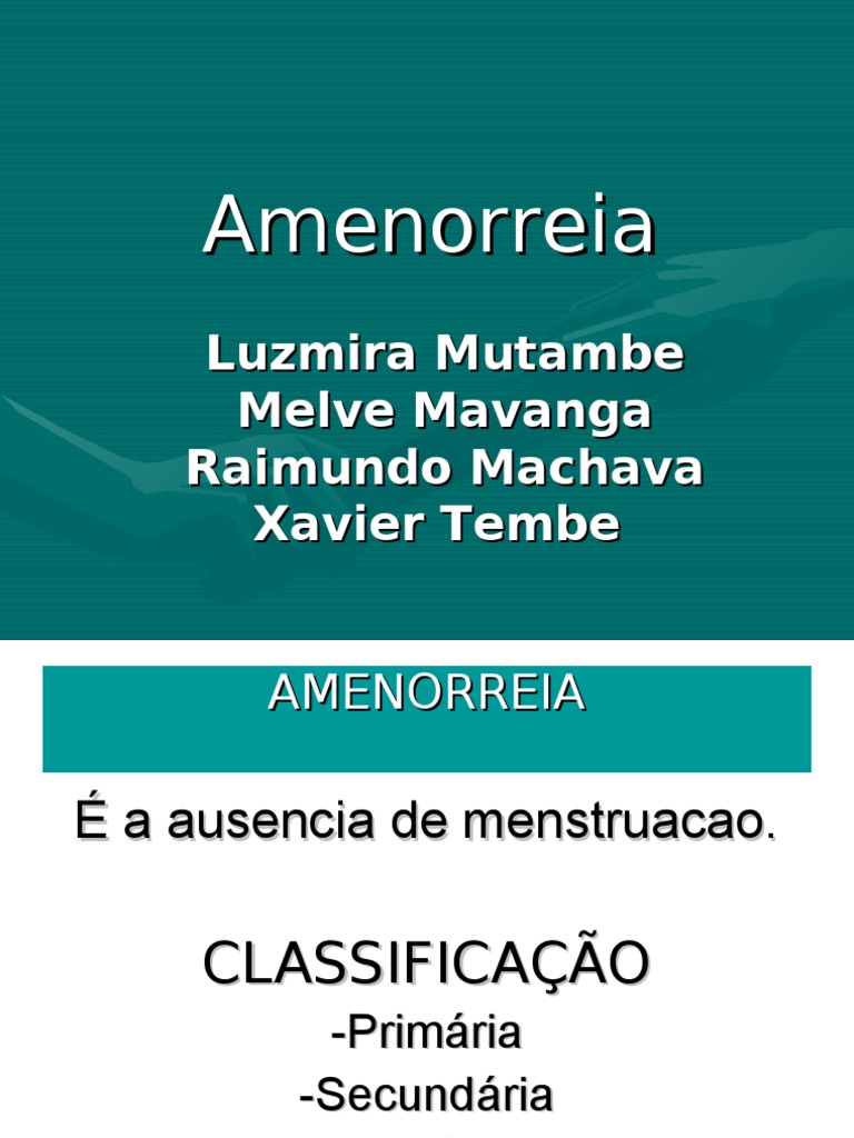 Amenorreia, Colegas | PDF | Menstruação | Anatomia