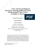 Vocal Abuse and Vocal Hygiene Practices