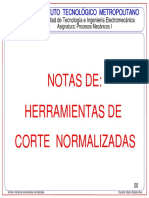 Notas de Herramientas de Corte Normalizadas Resumen PDF