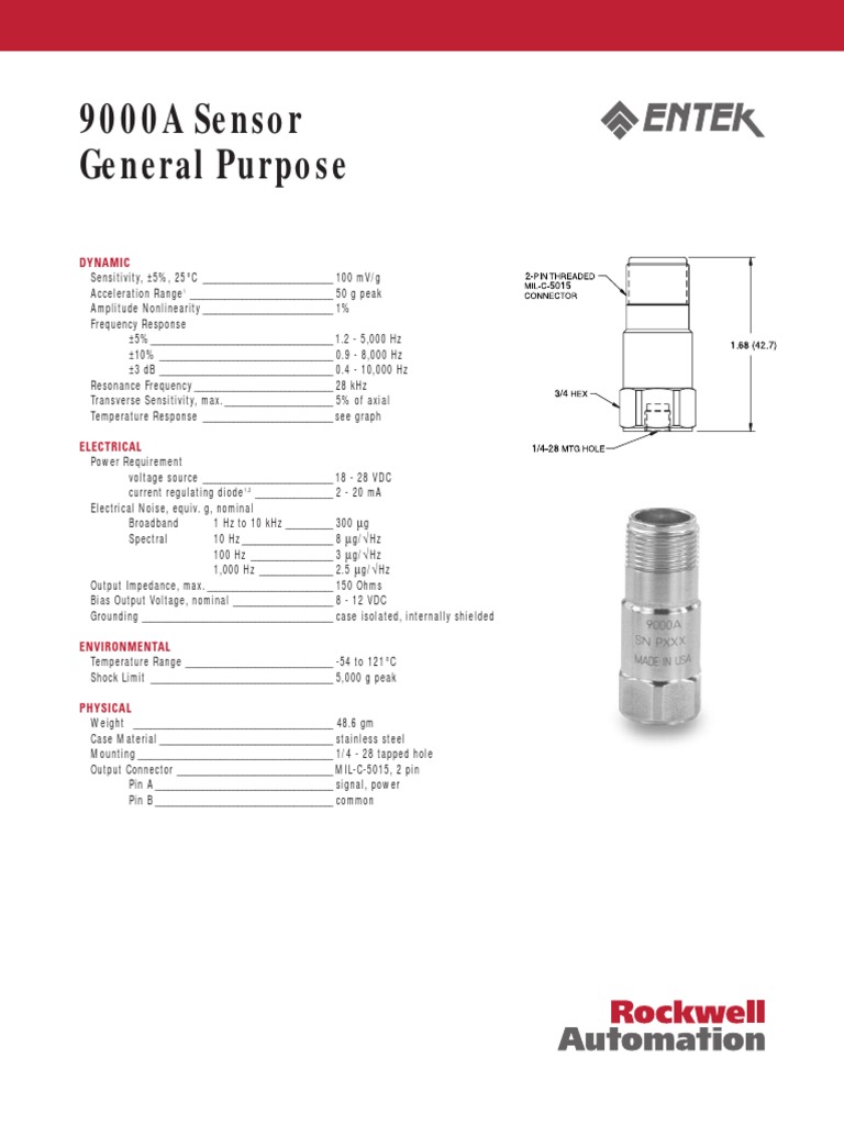 9000A Sensor General Purpose: Dynamic | PDF | Decibel | Hertz